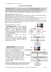 16. il linguaggio sql - Prof. Rio Chierego Personal Web Site