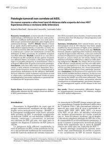 Patologie tumorali non correlate ad AIDS. Caso clinico