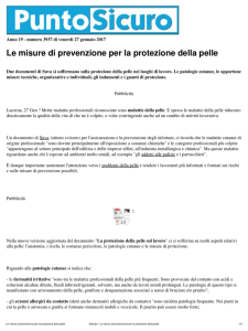 Le misure di prevenzione per la protezione della pelle