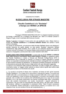 Comunicato C.Castellucci - VERSO LA SPECIE