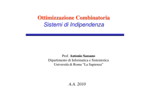 Sistemi di Indipendenza - Dipartimento di Informatica e Sistemistica