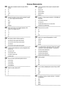 Questionario Scienze Matematiche