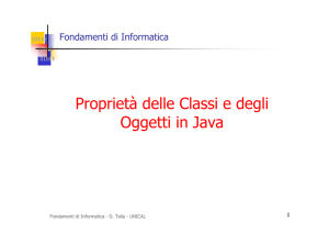 Proprieta` delle classi e degli oggetti in Java