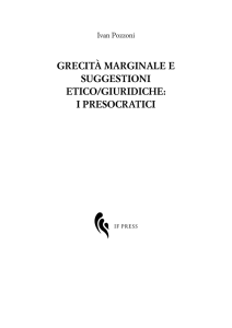 grecità marginale e suggestioni etico/giuridiche: i presocratici