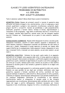 Matematica - Liceo Scientifico Guido Castelnuovo