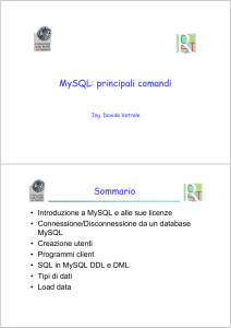 Seminario MySQL dell`ing. Vetrale