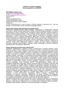CORSO DI LAUREA IN CHIMICA Corsi e programmi a.a. 2006/2007