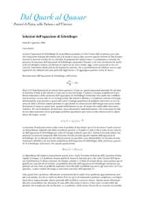Soluzioni dell`equazione di Schrödinger