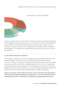 Epidemia di Ebola in Sierra Leone. La valutazione di un intervento