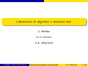 Laboratorio di algoritmi e strutture dati