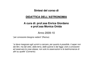 corso didattica astronomia