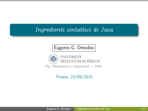 Ingredienti sintattici di Java
