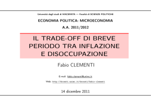 il trade-off di breve periodo tra inflazione e disoccupazione