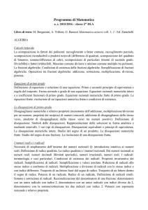 Programma di Matematica