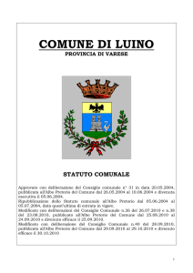 Statuto comunale - Comune di Luino