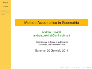 Metodo Assiomatico in Geometria - Università degli Studi dell`Insubria
