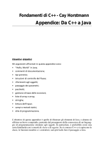 Appendice: Da C++ a Java