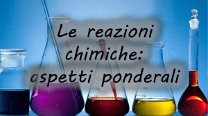 Unità E1-e2 Le Reazioni Chimiche