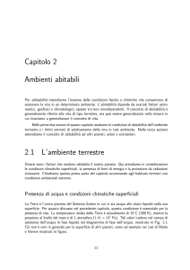 Capitolo 2 Ambienti abitabili 2.1 L`ambiente terrestre