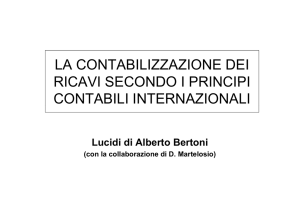 LA CONTABILIZZAZIONE DEI RICAVI SECONDO I PRINCIPI