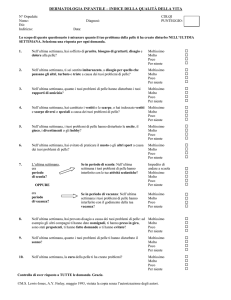 DERMATOLOGIA INFANTILE – INDICE DELLA QUALITÀ DELLA VITA