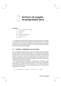 Capitolo 2 - Scrivere ed eseguire un programma Java