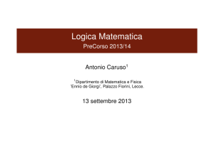 Logica Matematica - PreCorso 2013/14