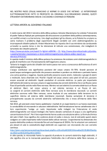 lettera al governo italiano inviata 18-8-2016