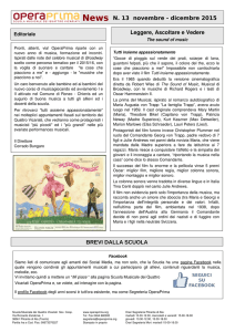 OperaPrima News n. 13 novembre dicembre 2015