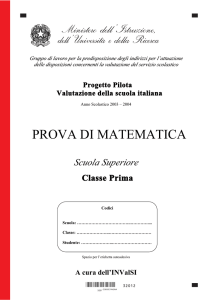Prova INVALSI Matematica 2003-2004