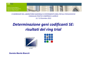 Determinazione geni codificanti SE: risultati del ring trial