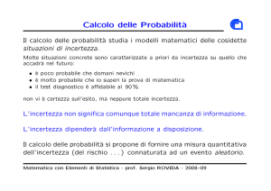 Calcolo delle Probabilit`a - Dipartimento di Matematica