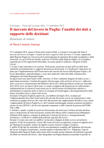Il mercato del lavoro in Puglia: l`analisi dei dati a