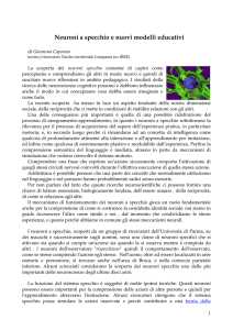 Neuroni a specchio e nuovi modelli educativi