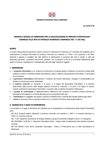 ALLEGATO B Specifica tecnica di fornitura 1 SPECIFICA TECNICA