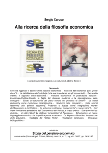 Alla ricerca della filosofia economica