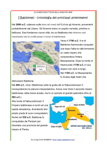 I Babilonesi - cronologia dei principali avvenimenti