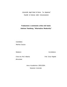 Università degli Studi di Roma "La Sapienza" Facoltà di