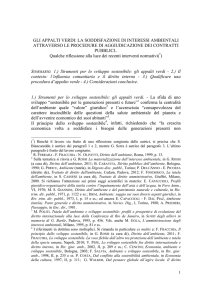 gli appalti verdi: la soddisfazione di interessi