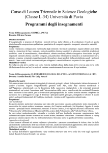 fisica (9 cfu, fis/01) - Dipartimento di Scienza della terra e dell