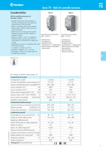 Caratteristiche Serie 70 - Relè di controllo tensione