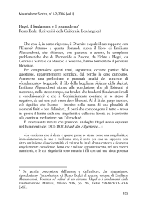 Hegel, il fondamento e il postmoderno* Remo Bodei (Università