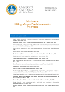 Mediateca: bibliografia per l`ambito tematico TEATRO
