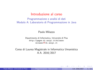 =1=Introduzione al corso - Programmazione e analisi di dati Modulo