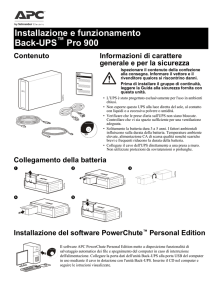 Installazione e funzionamento Back