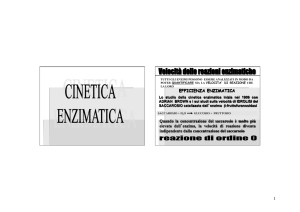 7 la cinetica enzimatica - Progetto e