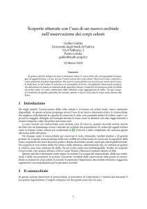 Il Sidereus Nuncius di Galileo riscritto in chiave moderna