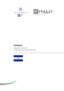 NICARAGUA Rapporto Congiunto Ambasciate/Consolati/ENIT 2013