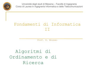 Algoritmi di Ordinamento e di Ricerca