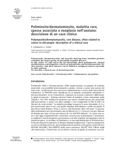 Polimiosite/dermatomiosite, malattia rara, spesso associata a